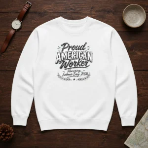 Pretty Labour Day Proud American Worker Sketch Sweater