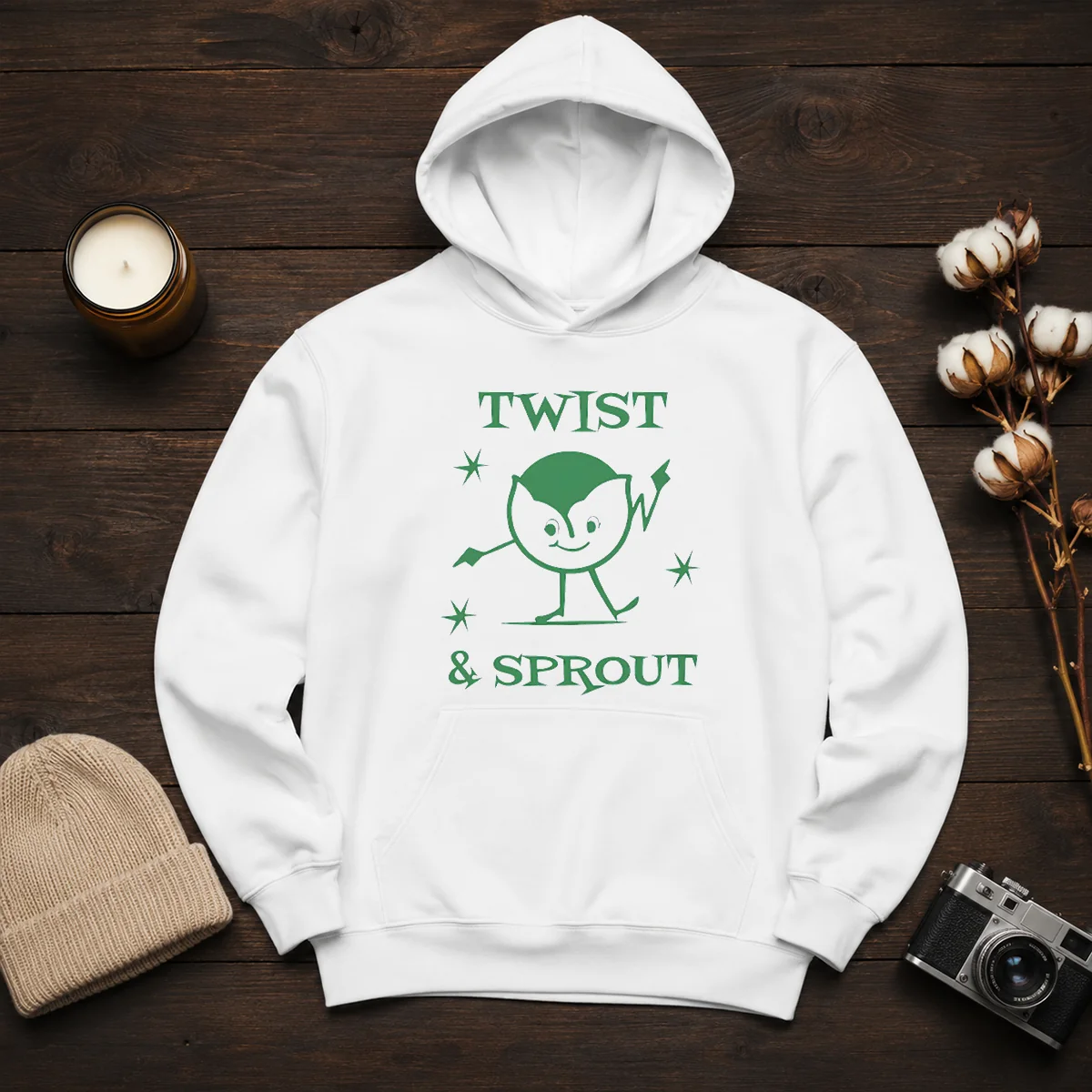 Pretty Twist And Sprout Dancing Vegetable Character Hoodie